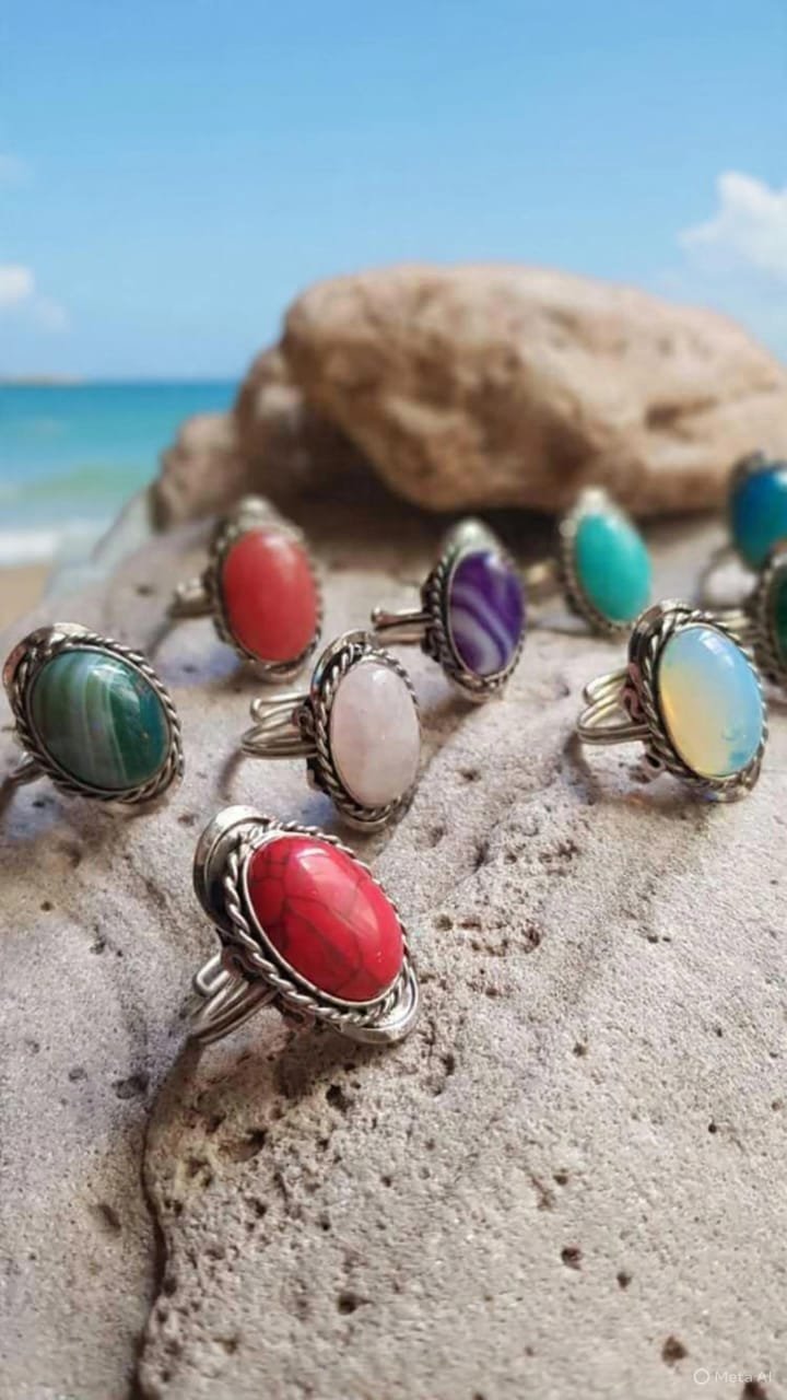 Anillos Alpaca con Piedras Naturales