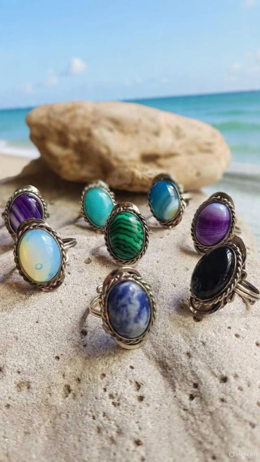 Anillos Alpaca con Piedras Naturales