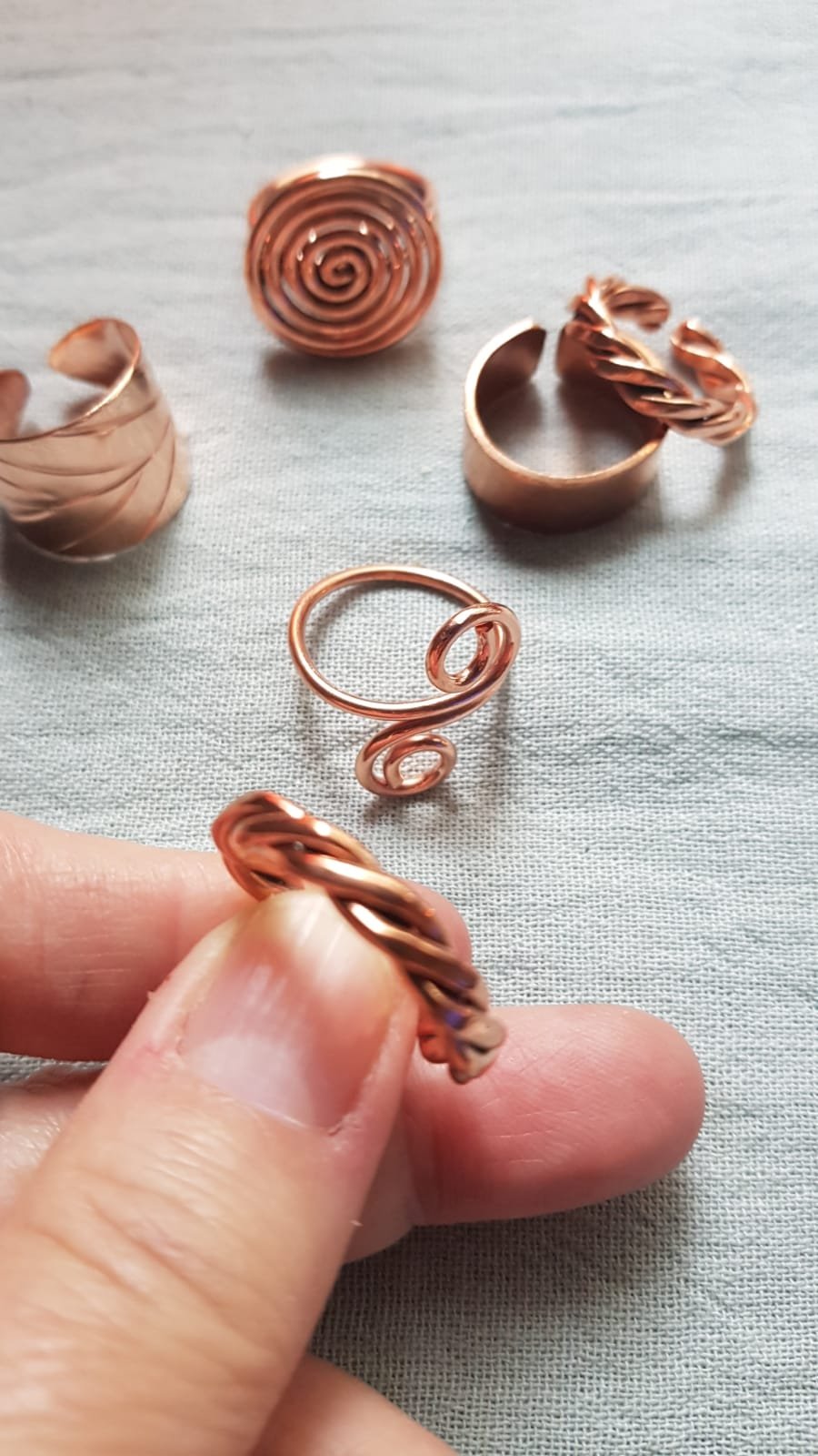 Anillos cobre puro