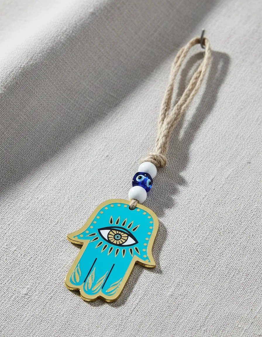 Colgante Hamsa y ojo turco o mandalas