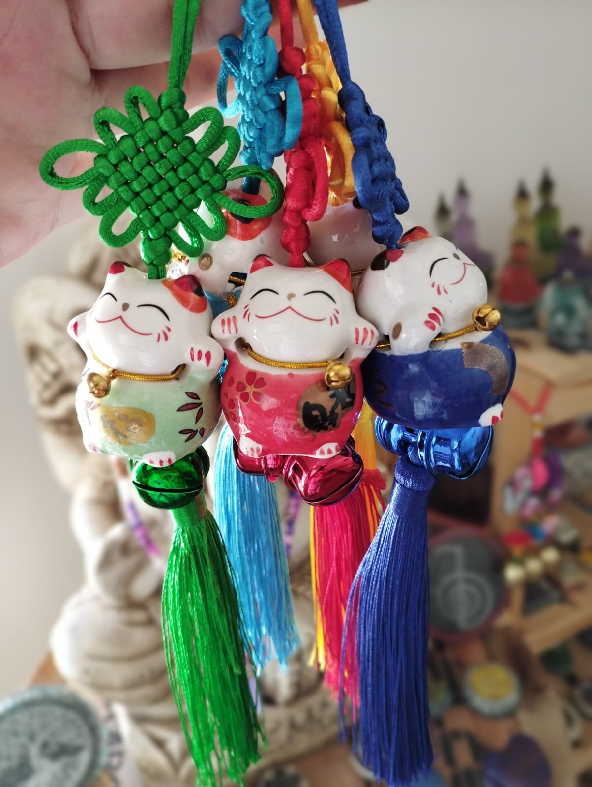 Colgante Neko Fortuna y Protección cascabel