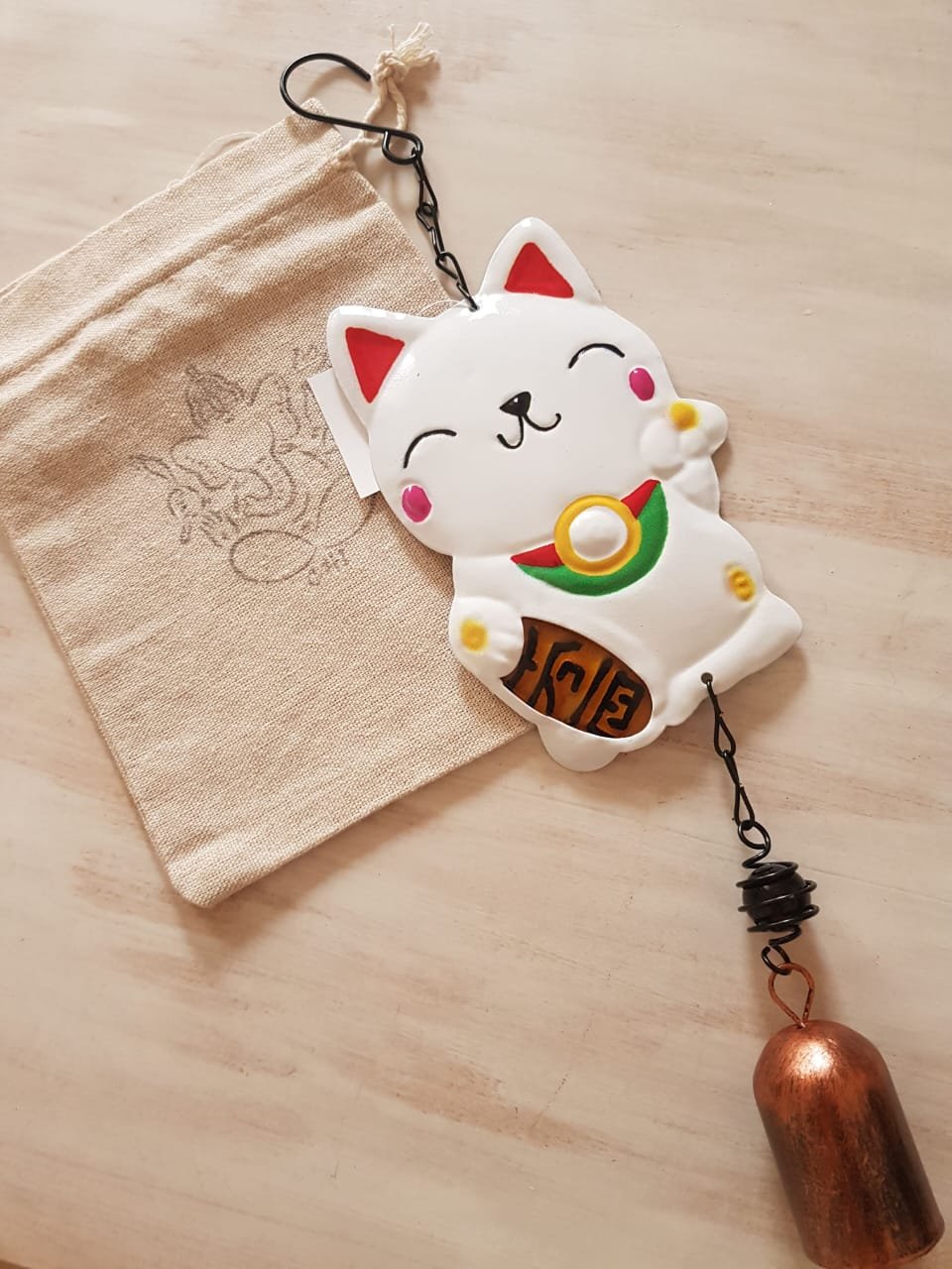 Colgante Neko Fortuna y Protección metal
