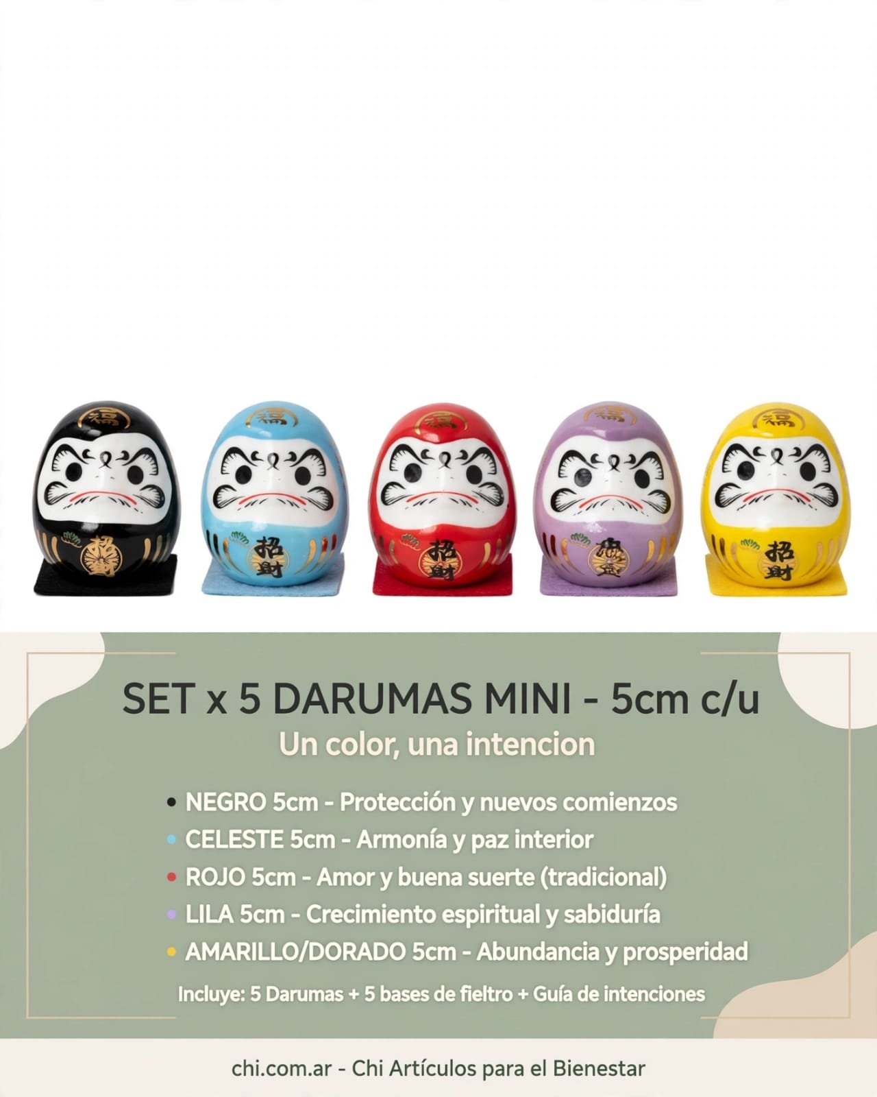 Daruma Set x 5 mini