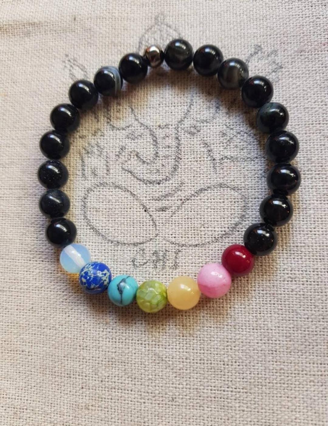Pulsera Agatas  7 Chakras