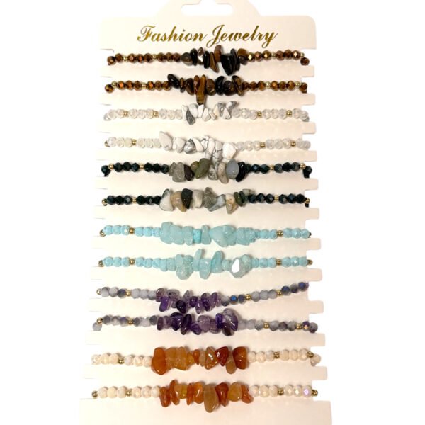Pulseras hilo y piedras naturales