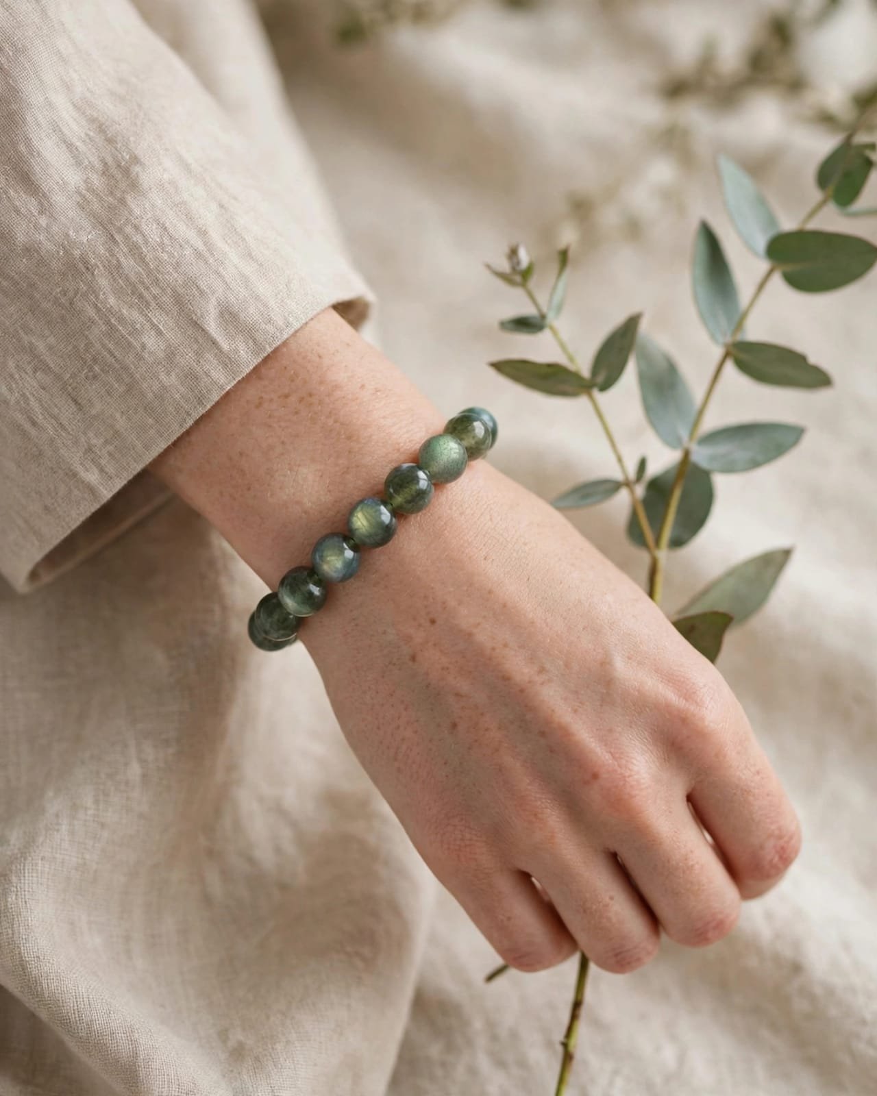Pulseras Labradorita verde