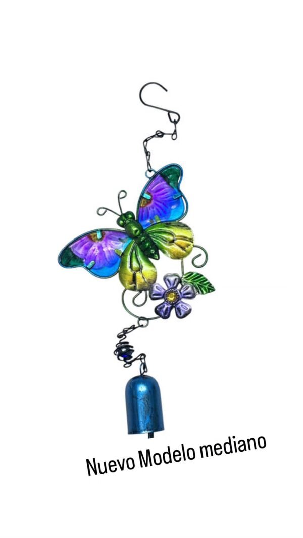 Móvil mariposa con flor y campana  Metal