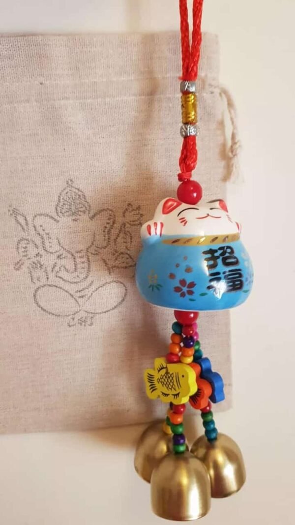 neko3 Colgantes Neko porcelana medianos Celeste