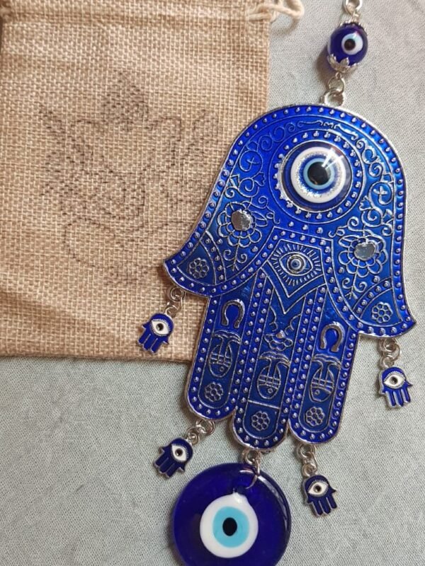 Colgante Mano Fátima y Ojo Turco metal
