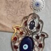 Colgante Mano Fátima y Ojo Turco metal