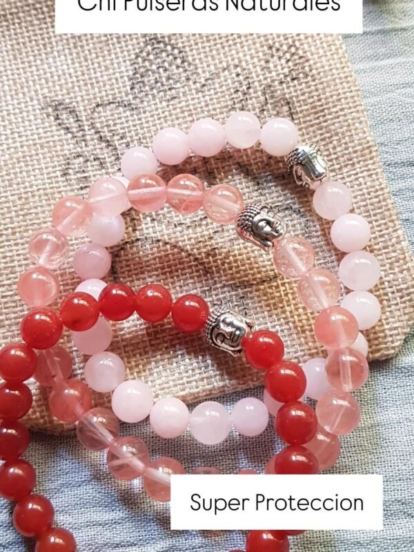 Pulseras Cuarzo Rosa o Cuarzo Rojo