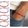 Pulseras hilo rojo 7 nudos