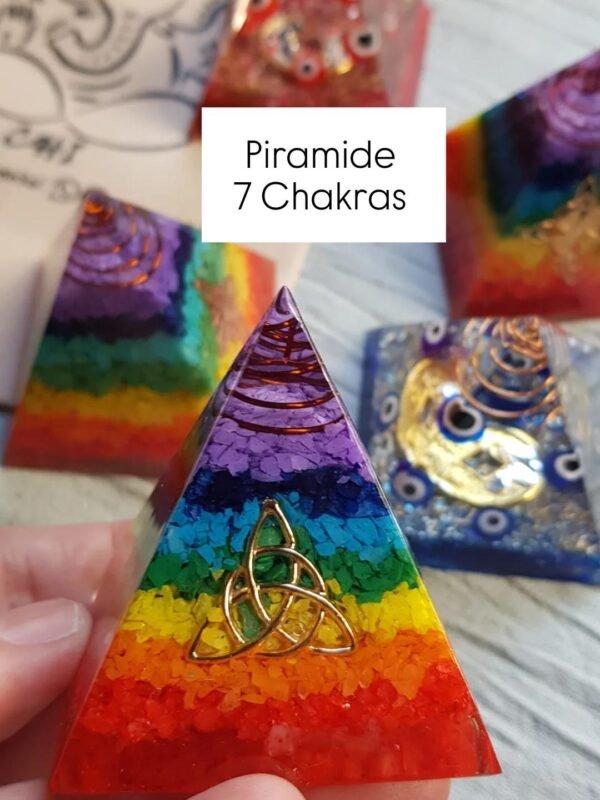 Pirámide Orgonite 7 Chakras chica