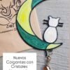 Colgante Luna y Gato con Cristales Atrapasoles