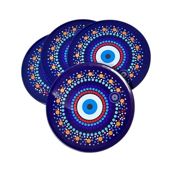 Posavasos ojo turco y mandalas pack x 4 unidades