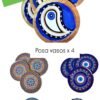 Posavasos ojo turco y mandalas pack x 4 unidades