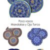 Posavasos ojo turco y mandalas pack x 4 unidades