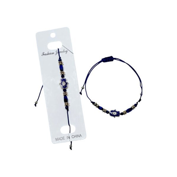 Pack Pulseras Ojo turco y símbolos en hilo azul x 12