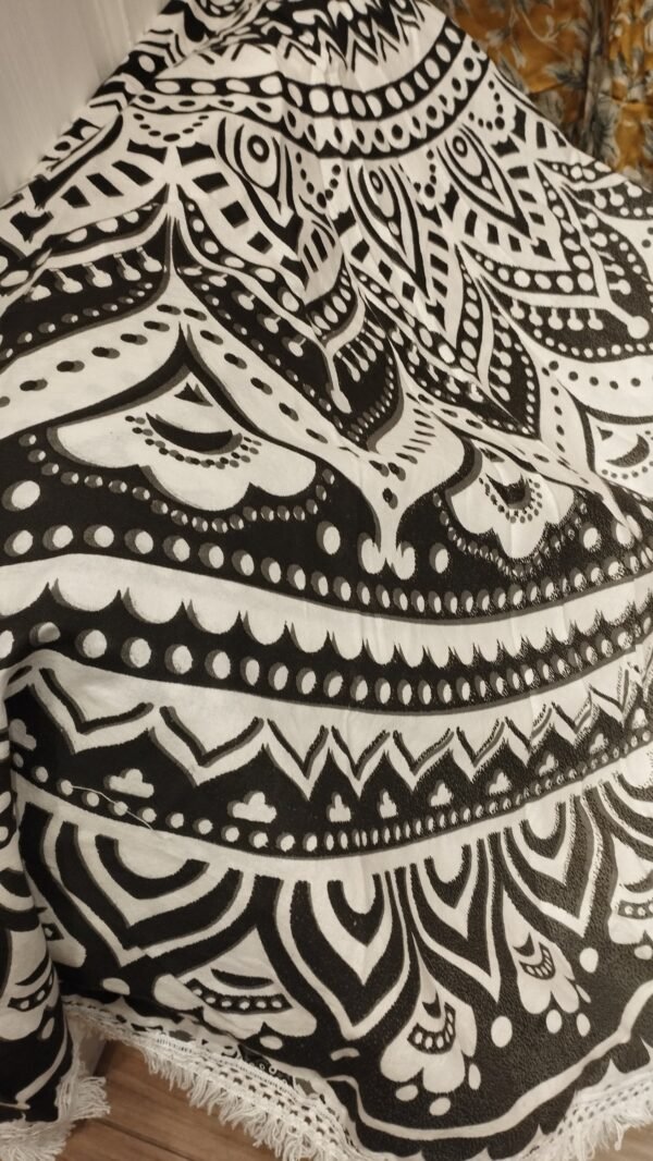 Mantas Redondas c Flecos Mandalas