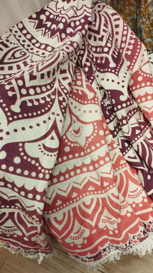 Mantas Redondas c Flecos Mandalas