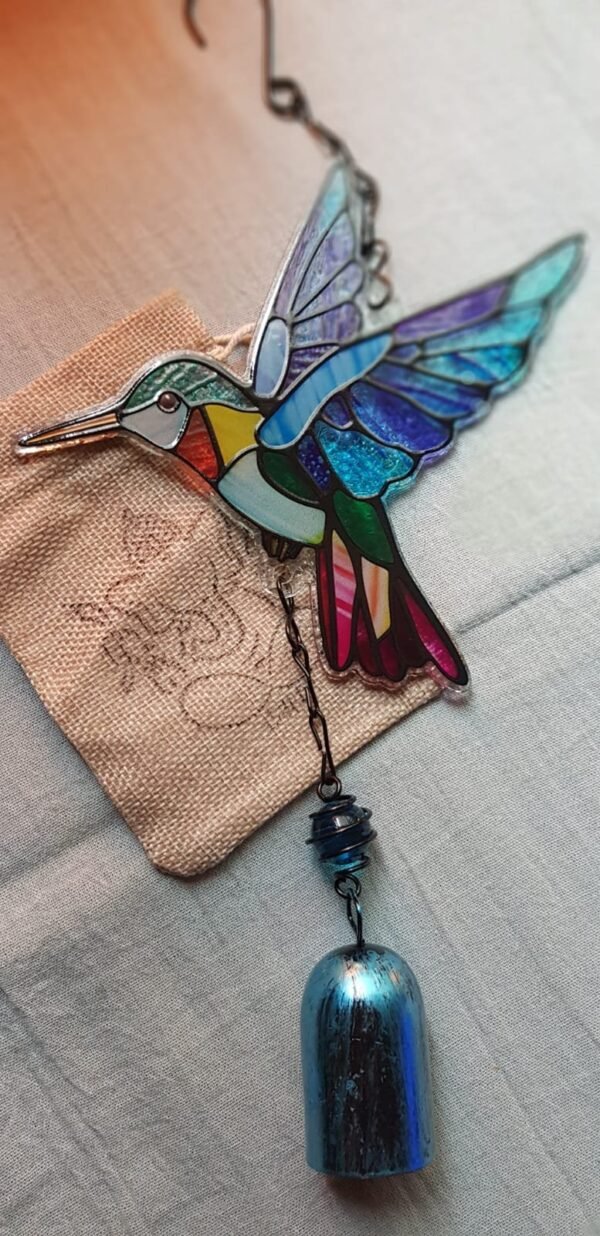 Colgante Colibrí vidrio y campana