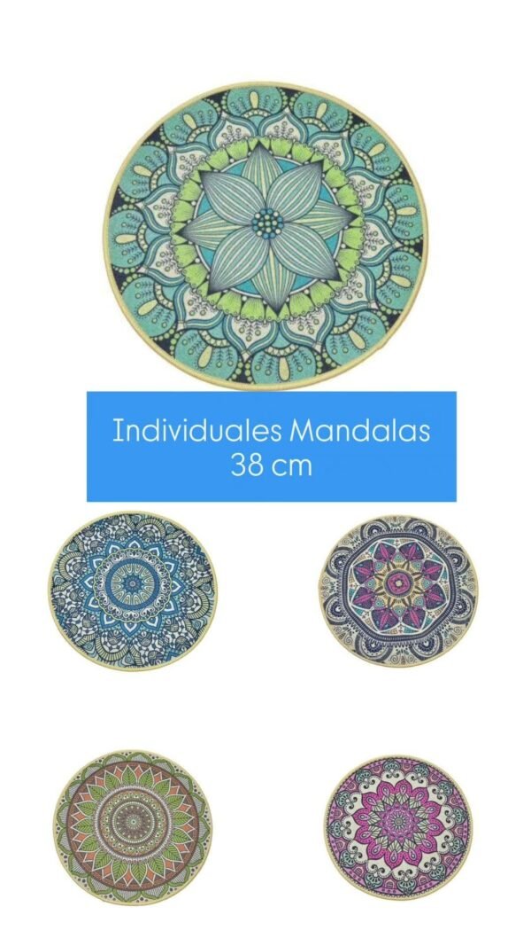 Pack individuales redondos x 5 unidades de 30 cm