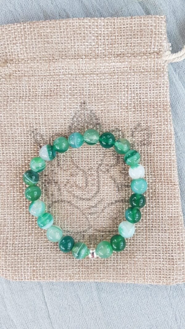 Pulsera Ágata Verde Rayada