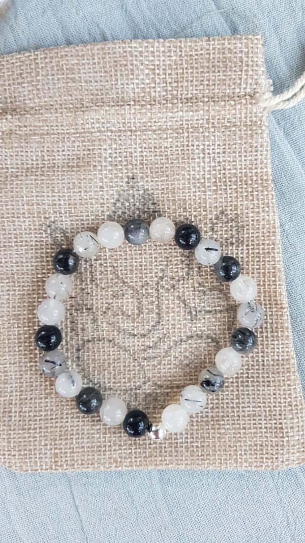 Pulsera Cuarzo Turmalinado natural