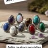 Pack Anillos alpaca regulables con piedras naturales x 12