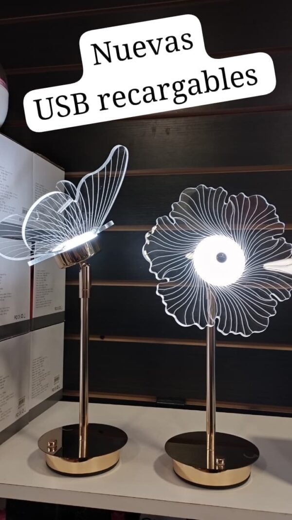 Lámpara USB recargable Mariposa o Flor