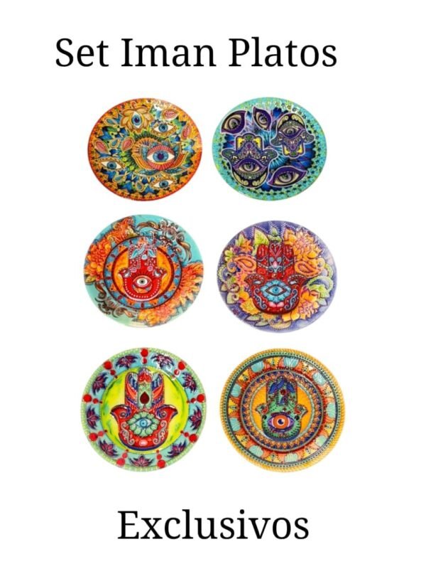 Iman Platitos cerámica 9cm aprox Hamsa 🪬 y Ojo turco